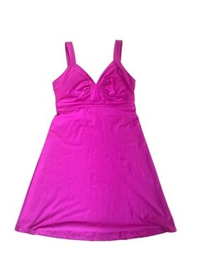 Patagonia Bright Fuchsia Pink Minette Sweetheart Open Back Athleisure Golf Dress